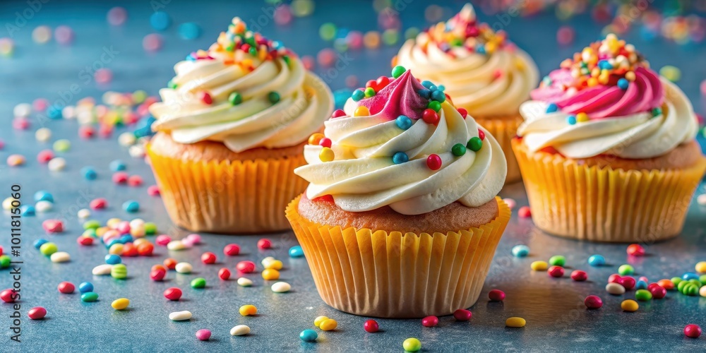 Cupcakes with colorful sprinkles on top, cupcake, dessert, bakery, sweet, colorful, celebration, treat, frosting Cupcakes with colorful sprinkles on top, cupcake, dessert, bakery, sweet, colorful, celebration, treat, frosting