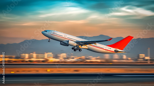 Air India Express airplane taking off at Muscat airport , Air India Express, VT-ATD, Airbus A330 photo