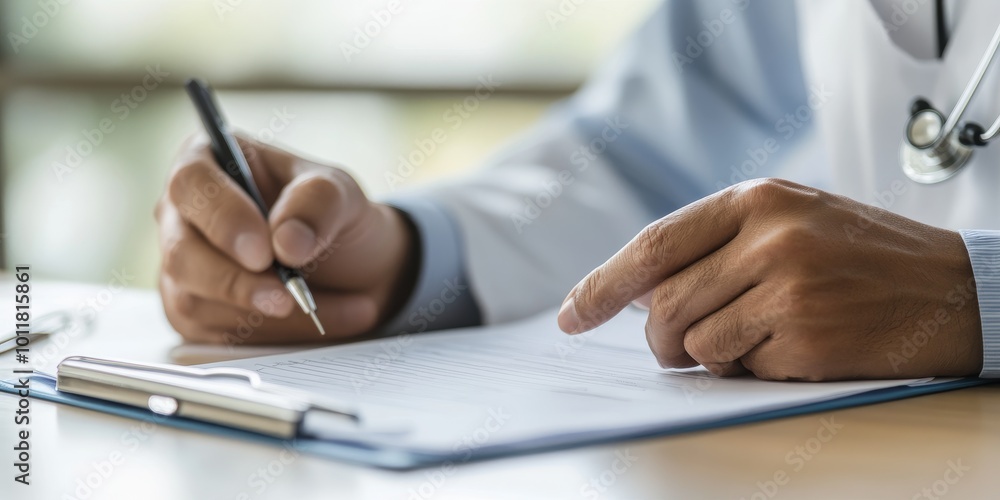 Accreditation Process: Illustrate a hospital administrator preparing documentation for accreditation, emphasizing the importance of meeting healthcare standards. Accreditation Process: Illustrate a hospital administrator preparing documentation for accreditation, emphasizing the importance of meeting healthcare standards.