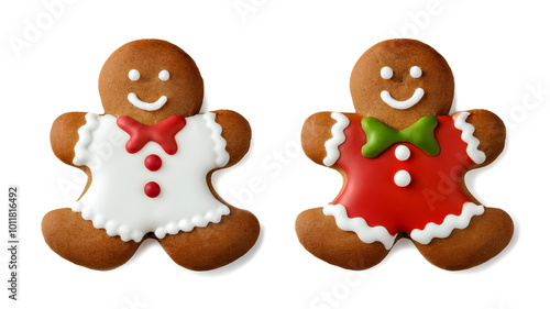 Gingerbread cookies isolated on white background