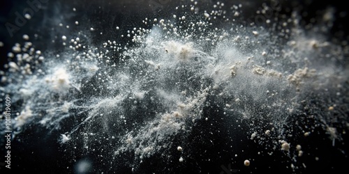 Wallpaper Mural Abstract white powder explosion on a black background, creating a dynamic and ethereal display of texture and motion. Torontodigital.ca
