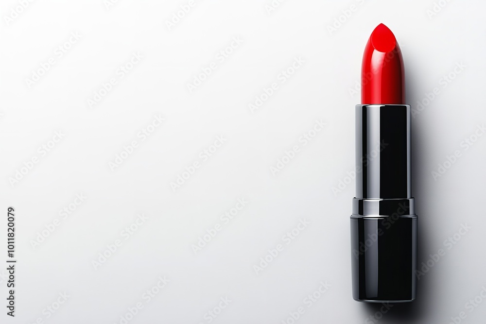 An isolated red lipstick on a white backdrop. Generative Ai An isolated red lipstick on a white backdrop. Generative Ai