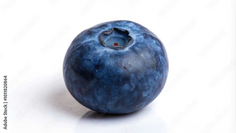 A single, ripe blueberry isolated on a white background. A single, ripe blueberry isolated on a white background.