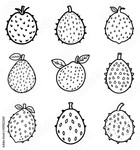 Soursop, Prickly Custard Apple isolated on white
