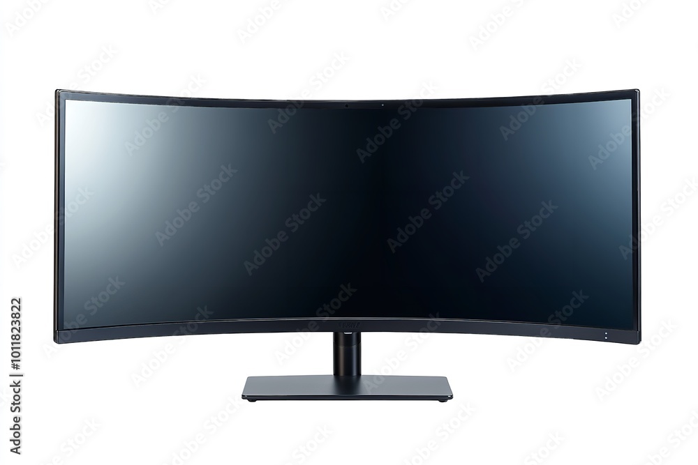 Isolate very broad curve LCD screen against white background. Generative Ai Isolate very broad curve LCD screen against white background. Generative Ai