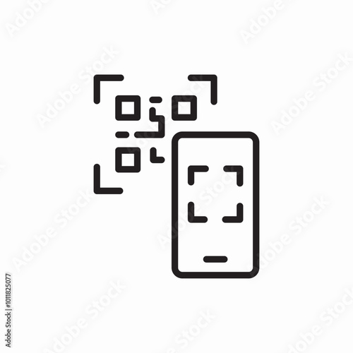 mobile QR code icon sign vector