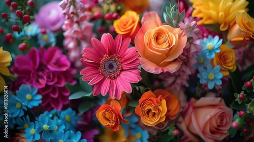 Wallpaper Mural Bouquets with vibrant flowers, artistic and inviting, Nature, Bright hues, Photograph, Floral elegance Torontodigital.ca