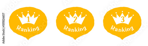 ランキングのイラストセット　1位、2位、3位