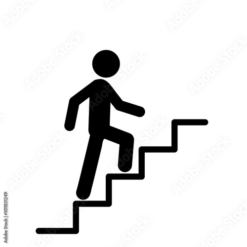 stairs icon vector in black and white 