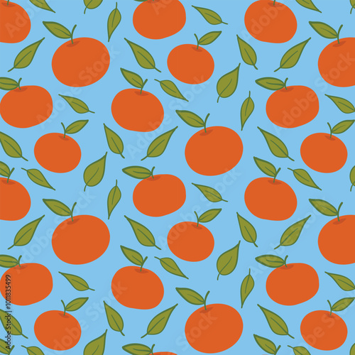 Ripe orange seamless pattern for your design.