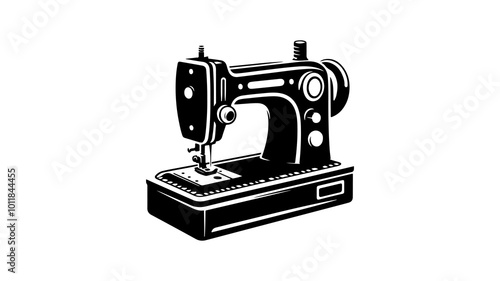 Sewing machine silhouette vector illustration.