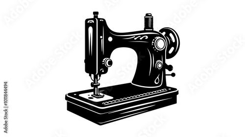 Sewing machine silhouette vector illustration.