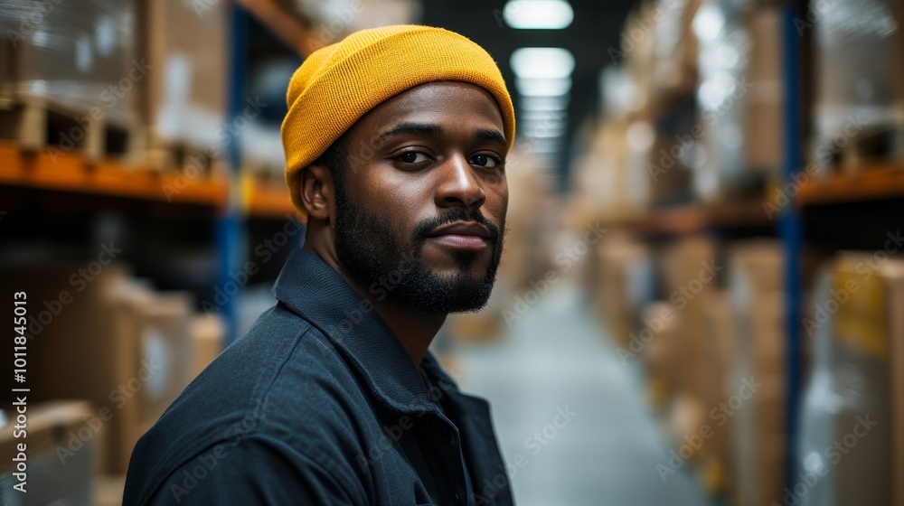 Tired Unhappy Warehouse Worker, Generative AI Tired Unhappy Warehouse Worker, Generative AI
