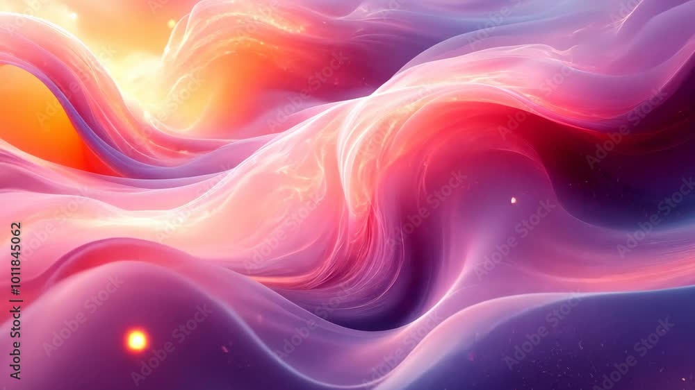 Abstract flowing waves in pink and purple, vibrant hues with glowing highlights. Digital art and color harmony concept Abstract flowing waves in pink and purple, vibrant hues with glowing highlights. Digital art and color harmony concept