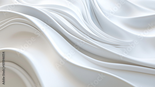 Flowing structure of smooth pure white lines creating a minimalistic wave effect