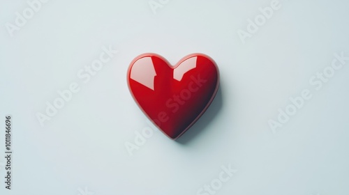 Vibrant Red Heart on Serene Light Blue Background