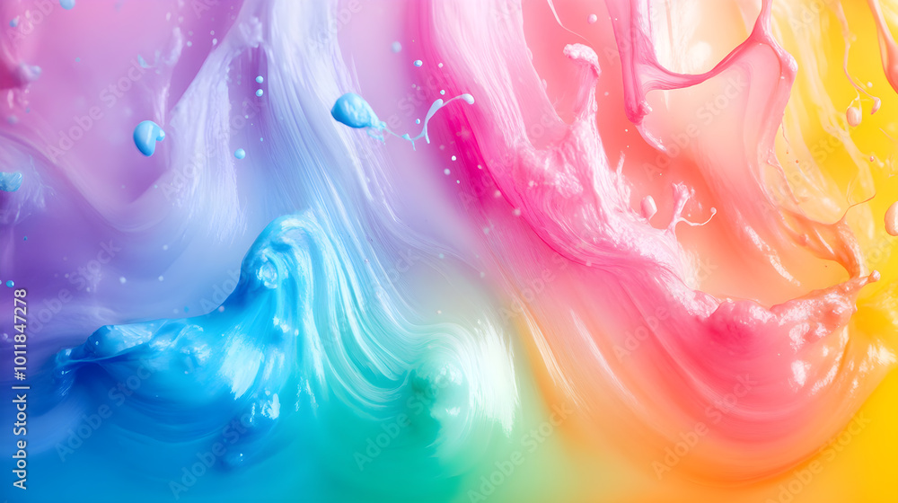 Obraz premium The colorful pastel liquids mixed together look beautiful.