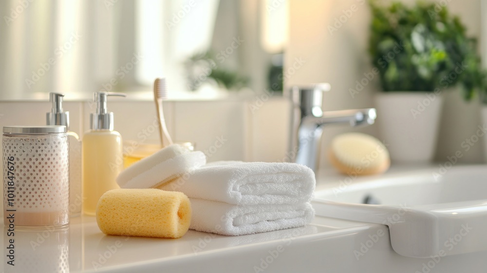 Bathroom Essentials on Countertop Bathroom Essentials on Countertop