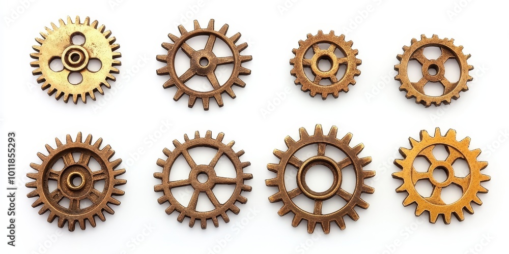 Industrial Gear Motifs: Use large, interlocking gears made of iron or steel, giving a rugged industrial aesthetic. Industrial Gear Motifs: Use large, interlocking gears made of iron or steel, giving a rugged industrial aesthetic.