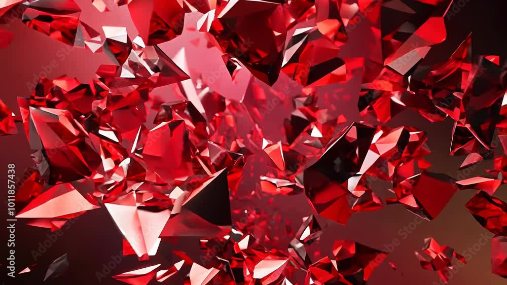 Dynamic Red Gemstones Floating in Abstract Space Dynamic Red Gemstones Floating in Abstract Space