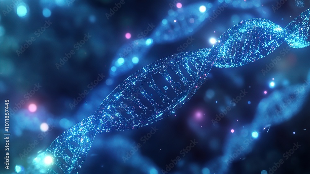 Vibrant DNA Strand in a Digital Space Vibrant DNA Strand in a Digital Space