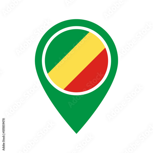 Free Download Republic of the Congo flag location icon - GFXLoad