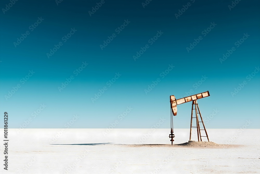 Oil pump jack on a clear blue sky. Oil pump jack on a clear blue sky.