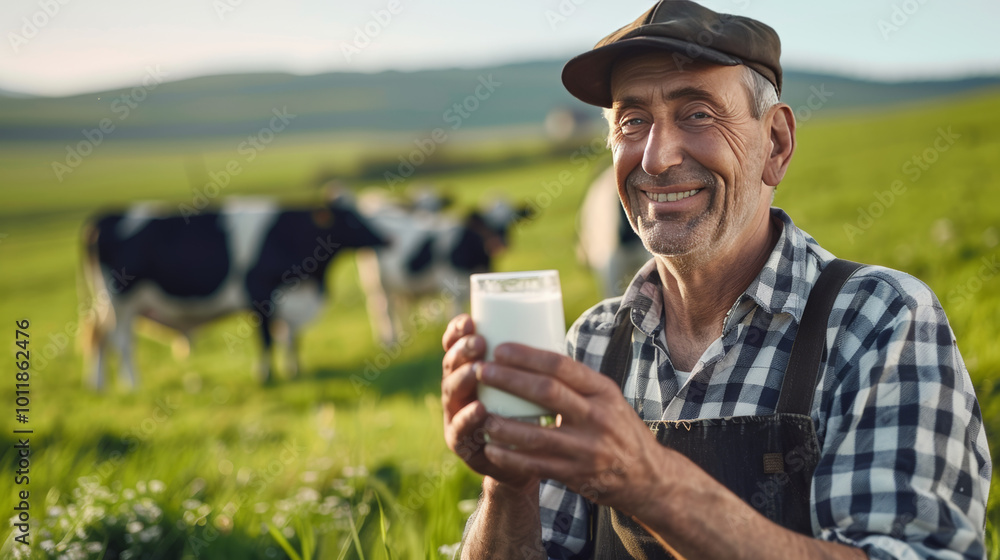man holding a glass of milk man holding a glass of milk