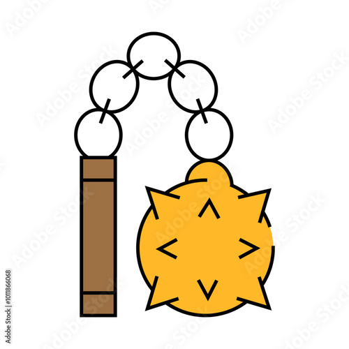 mace weapon line icon vector. mace weapon sign. isolated symbol illustration