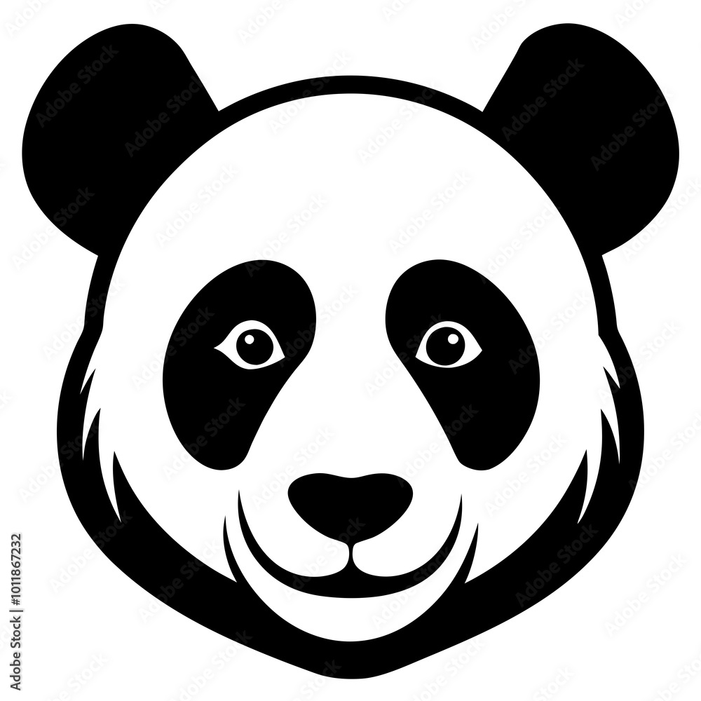 Panda head silhouette vector illustration Panda head silhouette vector illustration