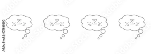 zzz speech bubble icon set in two styles . Sleeping bubble with zzz icon vector .