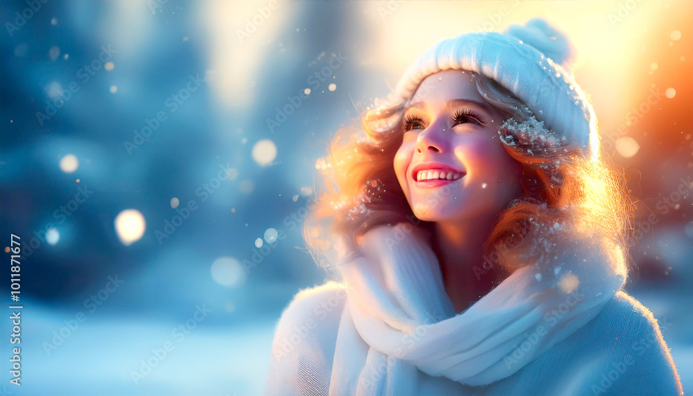 Porträt einer jungen Frau im Winter Porträt einer jungen Frau im Winter
