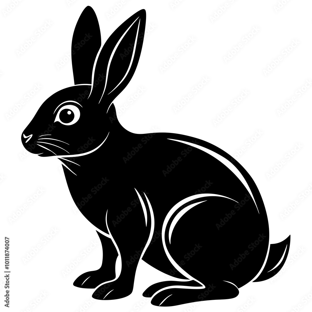 Fototapeta premium black rabbit silhouette