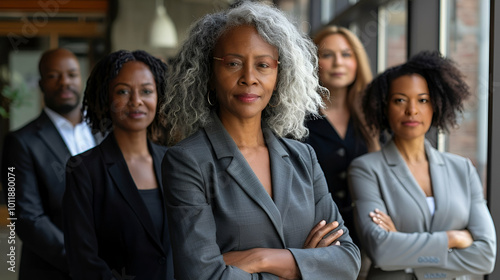 business businesswoman office mature middle aged group woman portrait corporate manager black businessperson teamwork team partner