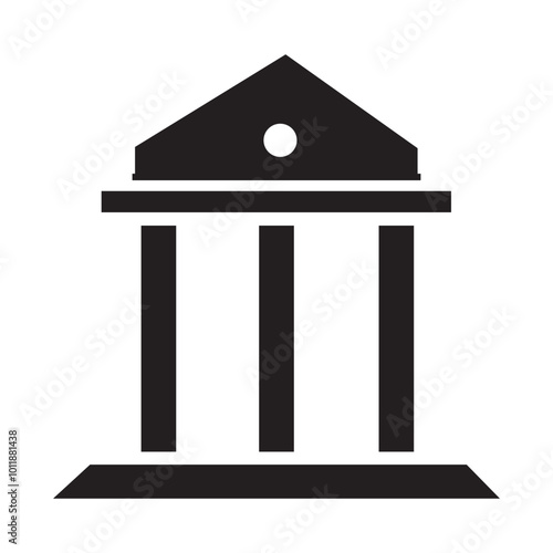 Bank icon set. bank vector icon, museum, university