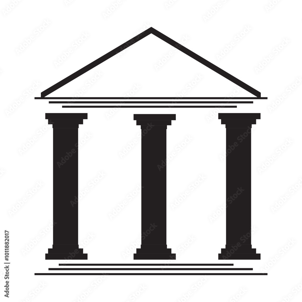 Obraz premium bank building icon on white