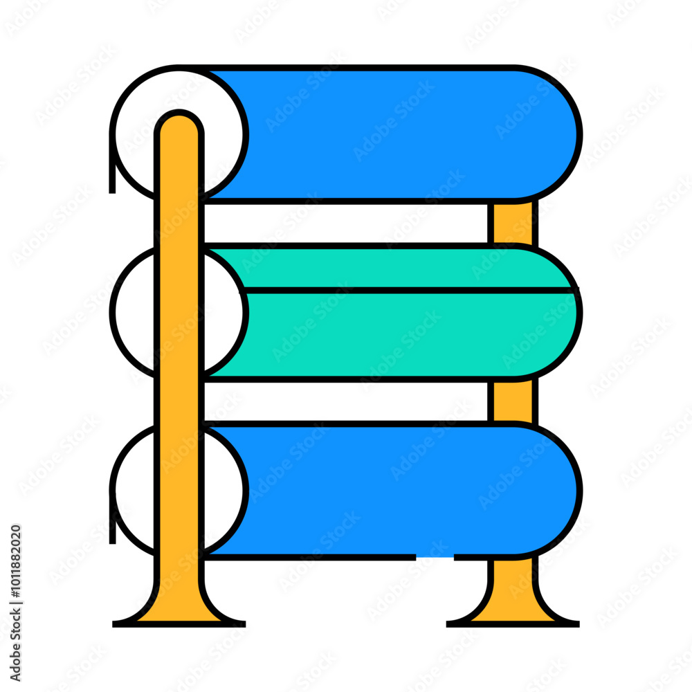 rack with fabrics line icon vector. rack with fabrics sign. isolated symbol illustration rack with fabrics line icon vector. rack with fabrics sign. isolated symbol illustration