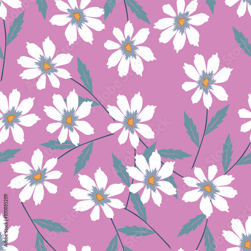 Wallpaper Mural textile design with cute flowers pattern image Torontodigital.ca