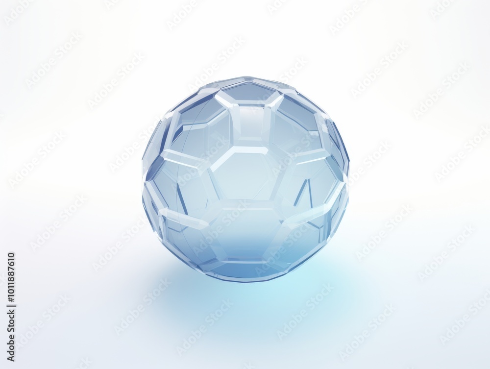 Naklejka premium Futuristic geometric sphere featuring intricate hexagonal patterns. ideal for technology, digital art, and modern design projects. minimalistic and sleek render.