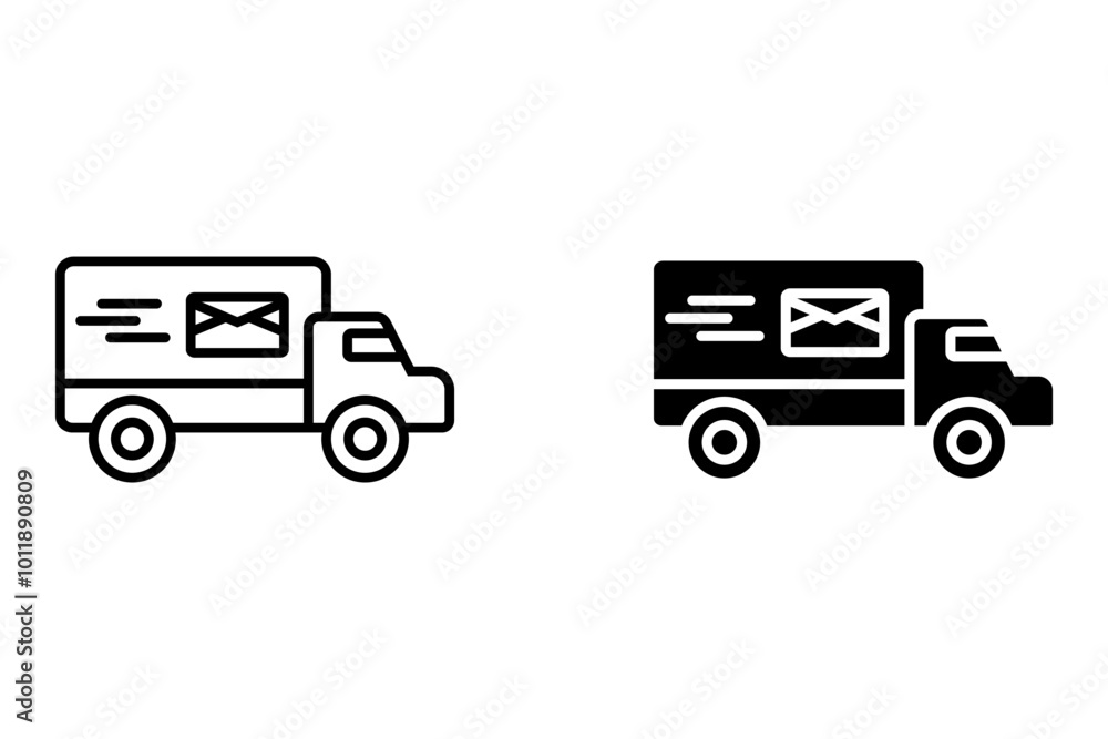 Fast moving shipping delivery truck line icon. Vector icon for transportation apps and websites Fast moving shipping delivery truck line icon. Vector icon for transportation apps and websites