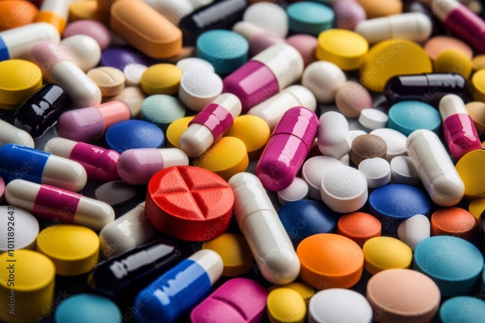 The complexity of pharmaceuticals displayed through diverse colors. The complexity of pharmaceuticals displayed through diverse colors.
