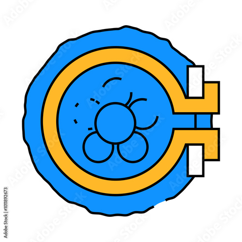 embroidering flower in embroidery hoop line icon vector. embroidering flower in embroidery hoop sign. isolated symbol illustration