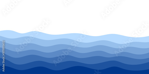 Background vector illustration of blue ocean wave layers