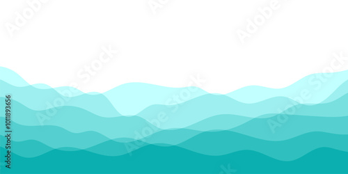 Background vector illustration of blue ocean wave layers