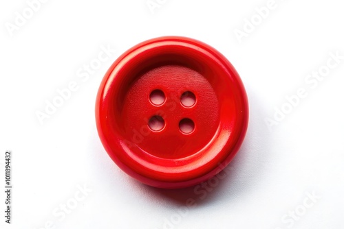 Bright Red Button Isolated on White Background for Use in Various Digital and Print Design Projects