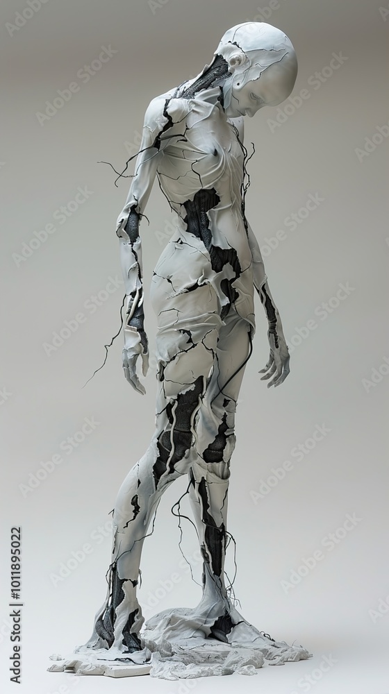Abstract White Sculpture of a Human Figure Abstract White Sculpture of a Human Figure