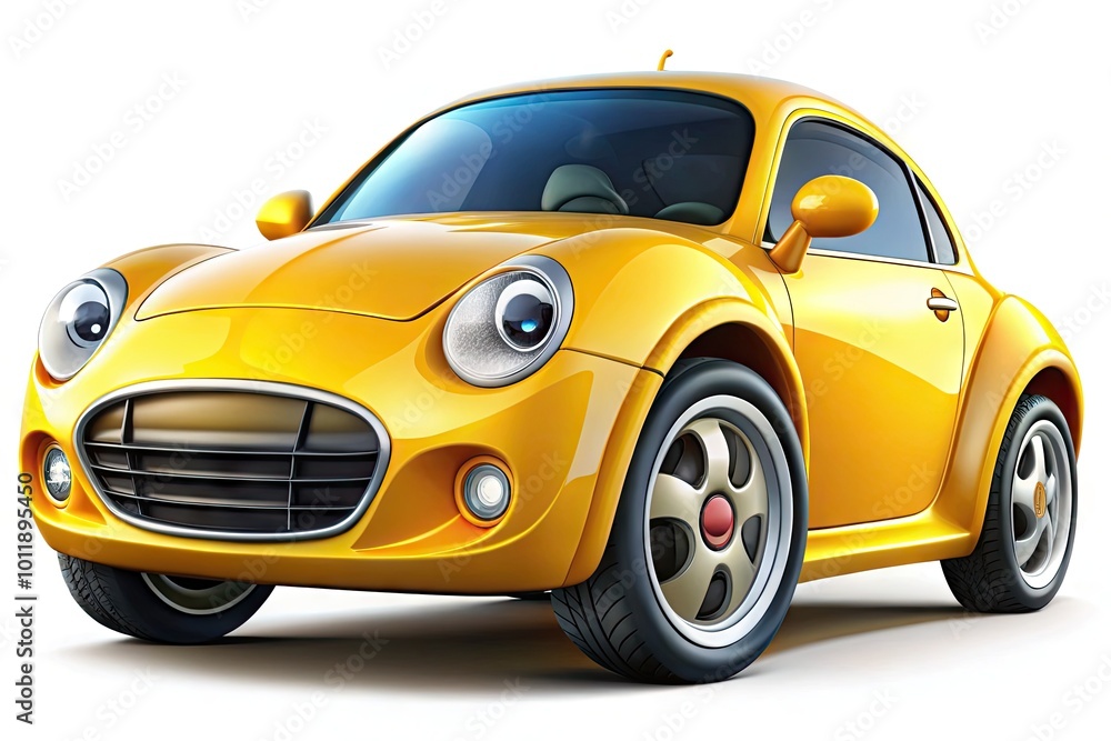 Bright Yellow Cartoon Car Illustration with a Fun and Playful Design Suitable for Various Projects Bright Yellow Cartoon Car Illustration with a Fun and Playful Design Suitable for Various Projects