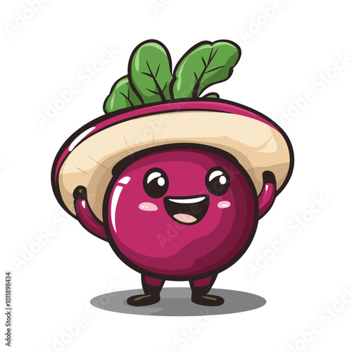 Cheerful Radish Character for Noche de Rábanos Celebration