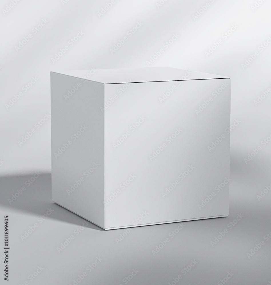 Naklejka premium Blank white box cover mockup on white background. 3D illustration 3D rendering