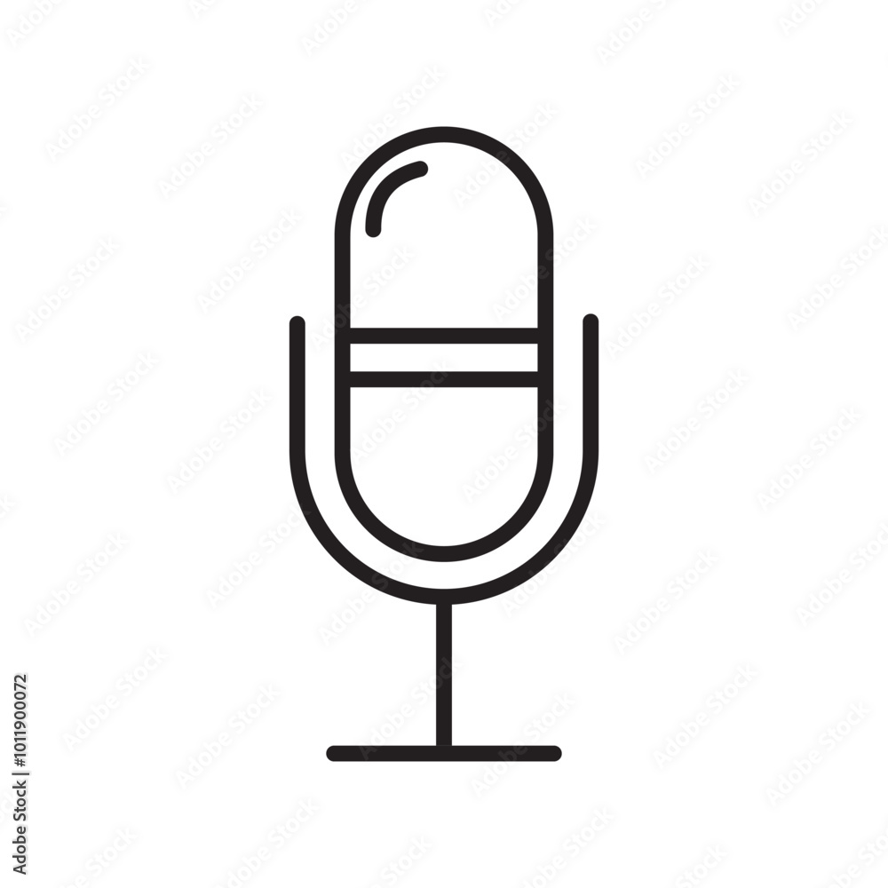 old microphone line icon, outline vector logo illustration, linear pictogram isolated on gray old microphone line icon, outline vector logo illustration, linear pictogram isolated on gray